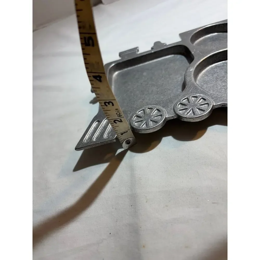 Vintage Cast Aluminum Train Shaped Tray York metalcrafters 1975